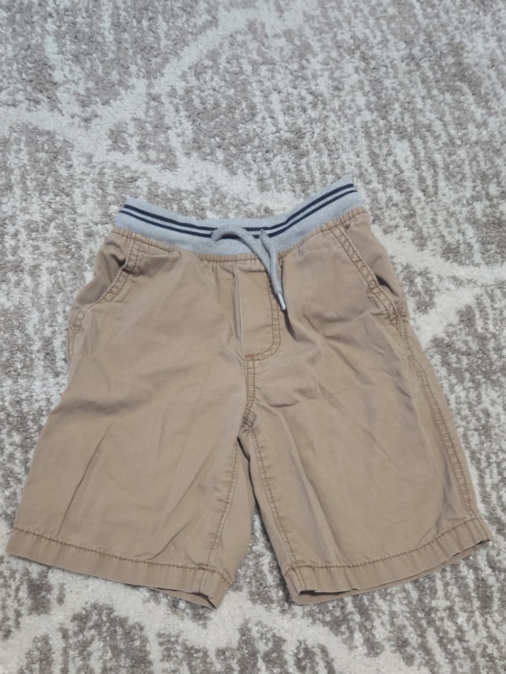 OshKosh B'gosh Tan Pull-On Shorts with Striped Waistband